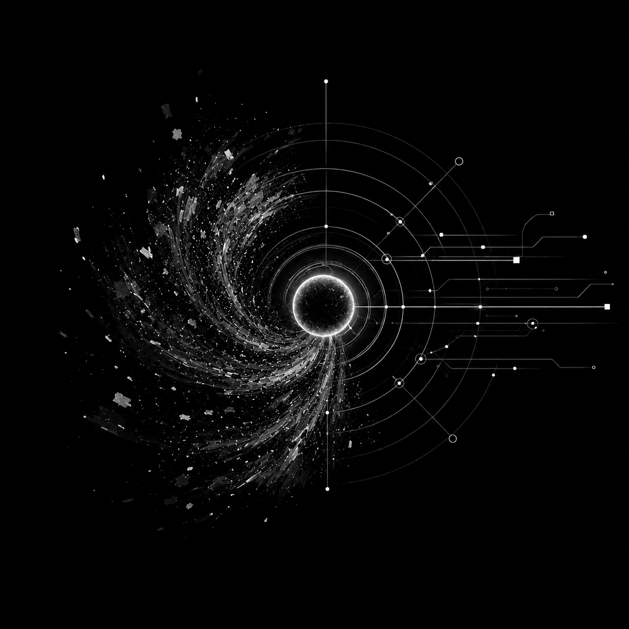 Abstract depiction of the transition from chaos to order